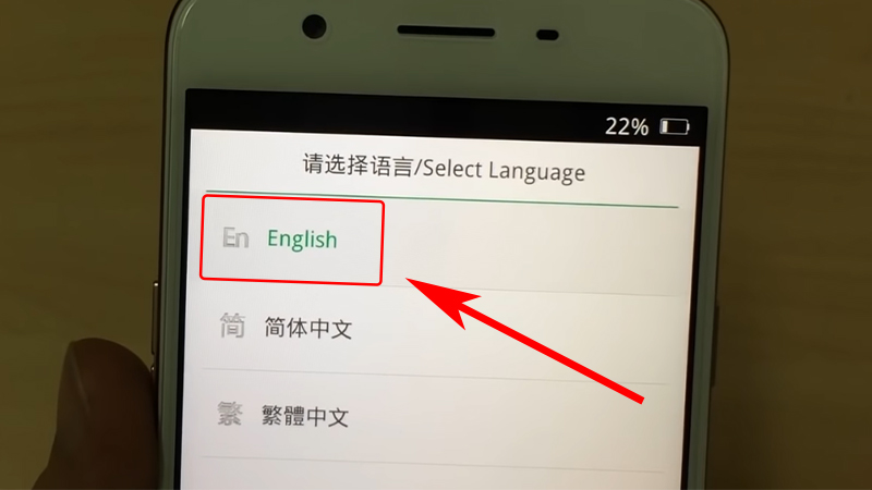 Chọn ngôn ngữ English